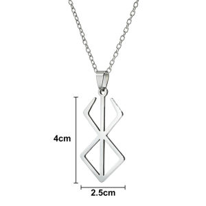 Stainless Steel Jewelry Berserk Necklace Sword Logo Pendants Choker The Mad Warrior Of Norse Viking Mythology Men Adornment Gift