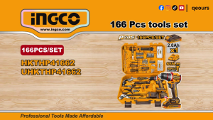 INGCO 20V 66NM CORDLESS IMPACT DRILL SET | 166PCS TOOLS | HKTHP41662