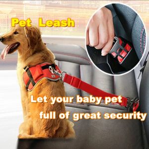 Dog Cat Pet Safety Adjustable Car Seat Belt Harness Leash Travel Clip Strap Lead Pet Supplies Safety Lever Traction Collar