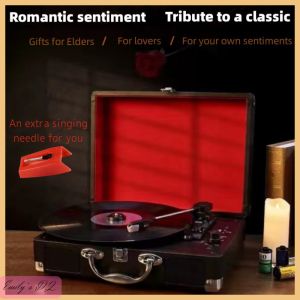 【Ready Stock】Professional Vinyl Player Turntable Suitcase Stereo Speaker Vintage Vinyl Record Player Stereo Sound Bluetooth 5.0 Gramophone 33 45 78 RPM With Built-in Speakers LP Vinyl Record Retro Player Retro