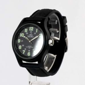 UniSilver TIME MENS/ Medium/ Surge Crovia Impact/ Analog/ Luminous Hands and Indices/ Military Time/ Light Green/ Black Stitched Ruuber (Leather Like)/ KW5260-1001 Watch