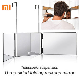 3 Way Mirror with LED Lights Haircutting Kit 360 Mirror for Braiding and Makeup Mirror to See Back of Head Self Cut for Men Women Kids