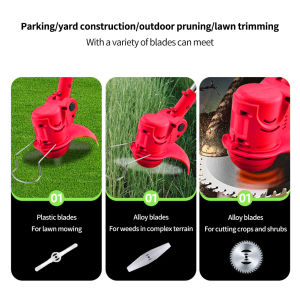 [Free Delivery]Foldable Adjustable Grass Trimmer Rechargeable Handheld Grass Cutting Trimmer Pruning Machine with Blades