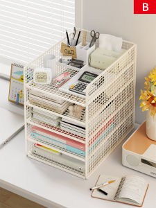 QINQI | Bookshelf Multilayer Storage Organizer for Books Stationery