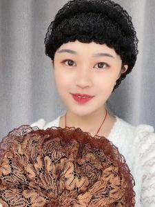 Hat Female Lace Decor Hat Cover Gray Hair Cap Female Tam-O-Shanter Closed Toe Elderly New Arrival Casual Mom Style Hat Fashion Beauty Hat