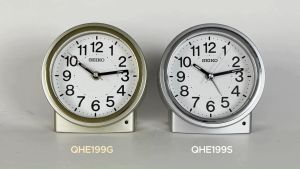 SEIKO CLOCKS นาฬิกาปลุก รุ่น QHE199G ขนาด 4.6 นิ้ว เดินเรียบ สีทอง