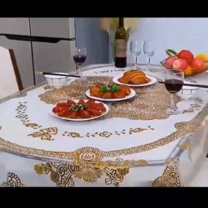 Round tablecloth PVC tablecloth Christmas tablecloth tablecloth 4 6 8 10 seats table cover round