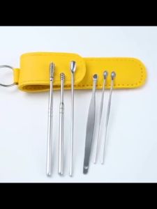 Portable Stainless Steel Ear Picking Portable Ear Wax Remover Ear Clean Tool for Baby Adults 便携不锈钢掏耳耳挖工具 Set Alat Pembersih Korek Pengorek Telinga Mencuci Dengan Beg Simpanan Senang Mudah Dibawah