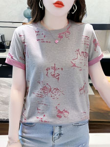 Áo Thun Cotton in Họa Tiết Mùa Hè Dáng Rộng Tay Ngắn Đa Năng Cho Nữ Phong Cách Mới Thiết Kế Thời Trang Nhỏ Gọn