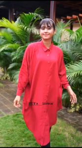 SHEENAZ TUNIK POLOS JUMBO WANITA DRESS JUMBO DEWASA TERBARU 2023 ATASAN WANITA LENGAN PANJANG OOTD BAHAN ADEM LEMBUT
