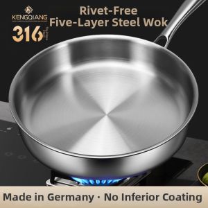 RONGCHUAN | Non-Stick 316 Stainless Steel Flat Pan