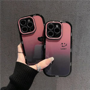 Black Heart Smiley Face Cream Shell Compatible with Apple 16Promax iPhone 17Pro 14 Xiaomi 15 Huawei Mate70 Redmi K60 Honor X100Nova13Note12 OnePlus Phone Case