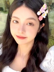 Tooyoo Pink Peach Blossom Hairpin Sweet Girl Fresh Side Clip Hair Accessories