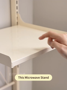SJorage Adjustable Microwave Stand 2 Tier Pull Out Kitchen Storage Rack with Rollers Heavy Duty Heat Resistant