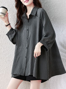 DAIXIANGFEIZI | Cotton Linen Summer New Design Striped Stylish Large Size 3/4 Sleeve Shirt