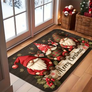 VIKAMA Christmas Gnome Pattern Rug Entrance Hallway Living Room Bedroom Doormat Soft Comfortable Floor Mat Home Decor