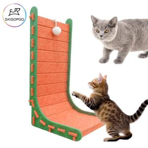 L-Shaped Cat Scratching Board - Vertical Climbing Frame with Ball Durable & Scratch-Resistant For Kitten