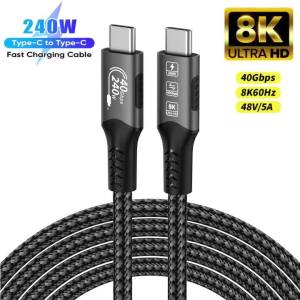 Cáp USB-C To USB-C 240W 48V 5A USB4 40Gbps Thunderbolt 4 Hỗ Trợ Truyền Dữ Liệu Nhanh Và Sạc Nhanh Dành Cho Huawei Samsung iPhone 15