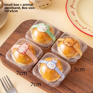 round Egg Yolk Pastry Box with Base Tray And Cover High Transparent Vacuum Formed Packaging for Baking Shops Kitchen Use
