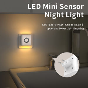 220V Motion Sensor LED Night Light With EU Socket Plug-in Wall Lamp Warm White Ambient Light For Toilet Stairs Bedroom Corridor