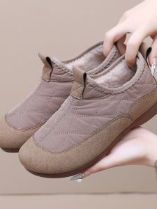 Giày Bốt Đi Tuyết Mùa Đông Dày Lót Lông Cừu Chống Trượt Cho Nữ Giày Bốt Đi Tuyết Đế Bằng Gót Phẳng Đế Bằng Đế Bằng