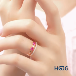 Nhẫn Bạc Nữ 925 HGJG Đính Đá Hồng Nơ Dễ Thương Nhẫn 2 Tầng Xinh Xắn Phụ Kiện Thời Trang Đi Chơi