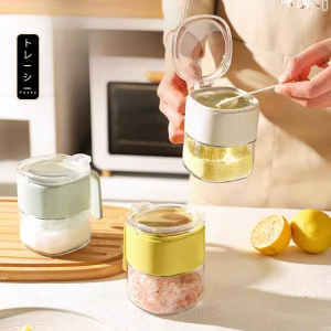 Lọ đựng gia vị thủy tinh FEEKA kèm thìa sang trọng hũ thủy tinh đựng gia vị nhà bếp cao cấp 300ml