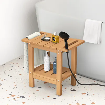 Nevilywood HDPE ไม้พลาสติก Bangku Mandi/โต๊ะเก็บของห้องน้ำ