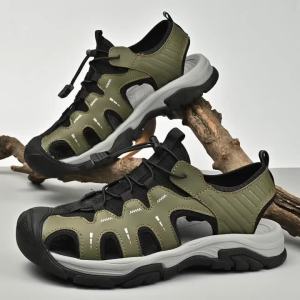 2026 Jumpmore Fashion Mens Leather Sandals Summer Outdoor Hiking Shoes Size 38-45 Mens Shoes Platform Sandals