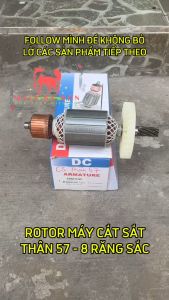 ROTOR MÁY CẮT SẮT THÂN 57 (DÀI 200 - 8 RĂNG DẤU SẮC) - DC