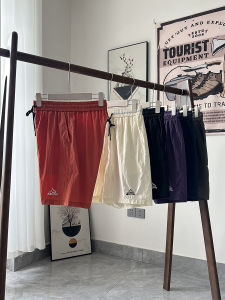 Outdoor Mens Fashionable Elastic Waist Beach Shorts Summer Sports Casual Pants Straight Leg Youth Popular Nylon Shorts