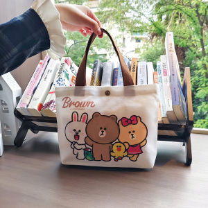 Túi Vải Canvas Brown Bear Series Thời Trang Thiết Kế Nghệ Thuật Nhỏ Gọn Túi Xách Đeo Vai Đơn Túi Xách Mua Sắm Thường Ngày Túi Xách Thời Trang