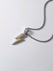 Kalung Dengan Liontin Berlian Imitasi Bahan Titanium Steel Tahan Air Untuk Pasangan