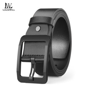LouisWill Fashion Men’s Belt Business Leisure Belt 120CM Pin Buckle Belt Soft PU Waistband Youth Sports Pant Belt Stylish Simple Nice Waistband Durable Belt