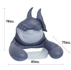 สัตว์ของเล่นเป่าลมเปลญวนพร้อมที่นั่งตาข่าย Simmer Pool Float Seat จําลอง Shark Dog Shape Inflatable Recliner Float Bed