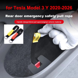 for Tesla Model 3 Y 2026 Juniper Rear Door Emergency Safety Pull Rope Open Door Tool with Sticker Model 3 Highland Accessories