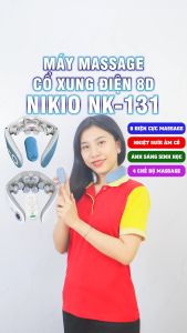Máy massage cổ pin sạc Nikio NK-131 - Công nghệ xung điện cải thiện đau mỏi nhanh - Màu trắng