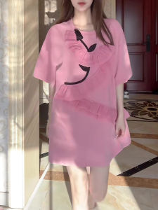 Pink Ruffle Elegance Age-Defying Dress