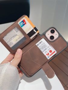 เคสโทรศัพท์หนังแบบกระเป๋าใส่การ์ดสำหรับ iPhone 14 pro Max Apple 15 โทรศัพท์มือถือแบบใหม่ 13 หนังสือระดับไฮเอนด์ 16 pro Max สำหรับผู้ชาย 13 pro หนังสือแบบเปิดได้ 15 plus