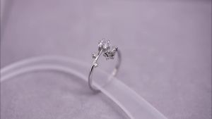925 Sterling Silver Star Crytal Ring for Women Girl Personality Simple Adjustable Exquisite Jewelry Dropshippipng Gift