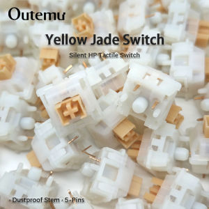 Outemu Yellow Jade Silent Switches 5Pin HP Tactile Custom Mechanical Keyboard Mute MX Switch Pre-lubed for Gaming Office