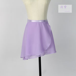 กระโปรงสั้นผ้าชีฟองสำหรับเต้นบัลเล่ต์สำหรับผู้ใหญ่ กระโปรงสั้นทรงเอผ้าชีฟองแบบสวมสำหรับฝึกซ้อมบัลเล่ต์ กระโปรงสั้นผ้าโพลีเอสเตอร์สำหรับผู้หญิง