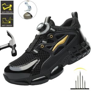 New Hollow Out Mesh Work Safety Shoes For Men Women Breathable Work Sneakers Steel Toe Anti-puncture Safety Working Footwear