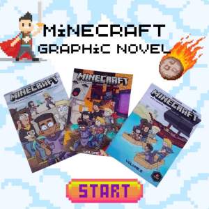 Minecraft graphic novel การ์ตูนภาษาอังกฤษ แนวผจญภัยแฟนตาซี เซต 3 เล่ม