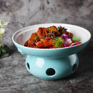Ceramic Lion Head Chinese Ceramics Wax Heater Dish Pots And Pans Traditional Cooking Utensils Contemporary Style Elements
