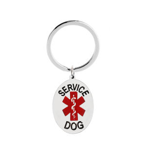 Stainless Steel ESA Emotional Support Animal Dog Tags Round Pet Tag Medical Assistance Pendants
