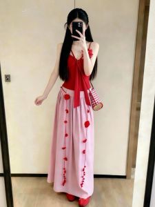 CHANGTONG | Summer New Design Beach Vacation Style Set Sleeveless Top and Skirt