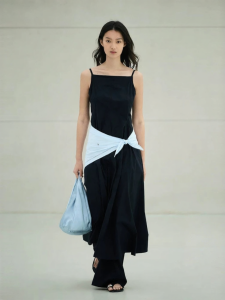 edition | New Summer A-Line Halter Square Collar Slim Waist Dress