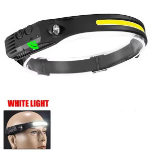 Powerful COB LED Induction Headlamp Built-in Battery USB Rechargeable Head Flashlight Outdoor Camping Fishing Riding Headlight