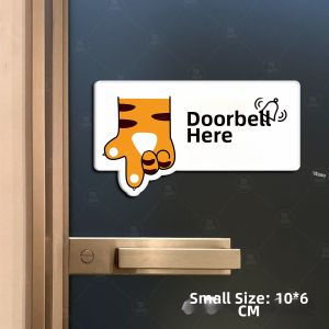 YINMO | Knock to Enter Sign Doorbell Here Cartoon Door Sign Reminder Wall Decal Glass Door Sticker